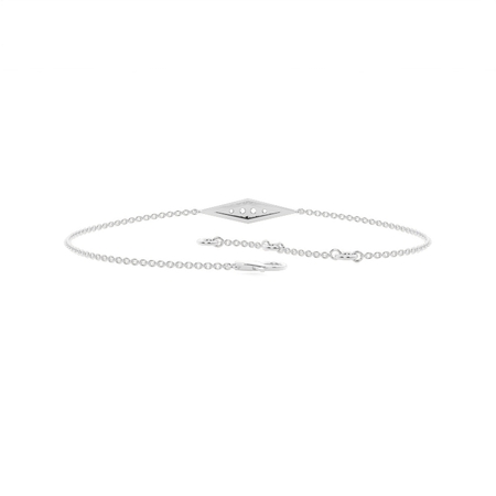 Zartes Armband mit drachenförmigem Anhänger und runden Diamanten im Pavé-Set