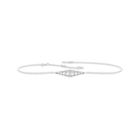 Zartes Armband mit drachenförmigem Anhänger und runden Diamanten im Pavé-Set