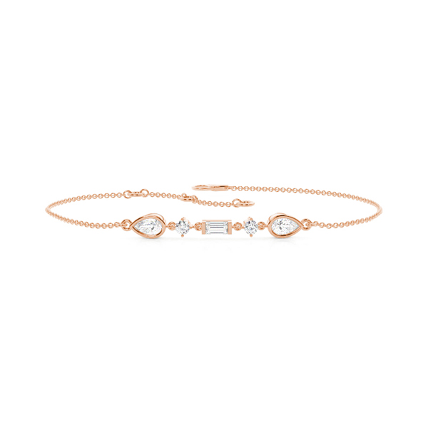 Multi Shaped Diamond Linear Bracelet