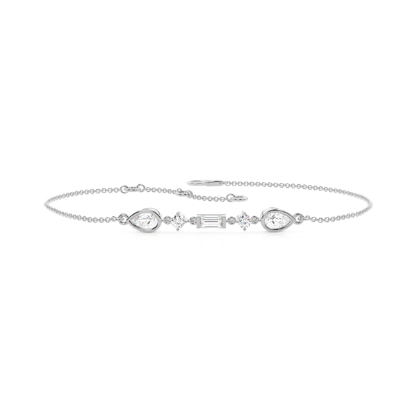 Multi Shaped Diamond Linear Bracelet