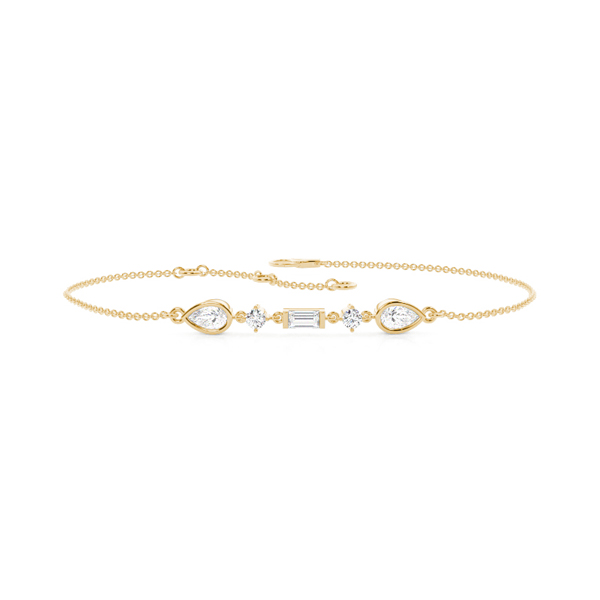 Multi Shaped Diamond Linear Bracelet