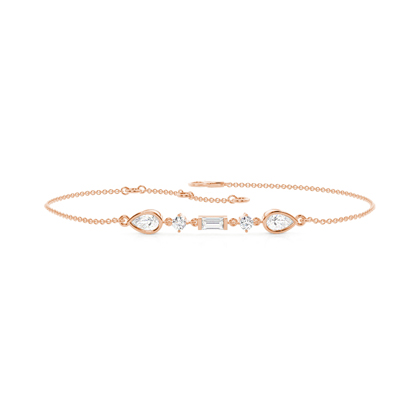 Multi Shaped Diamond Linear Bracelet