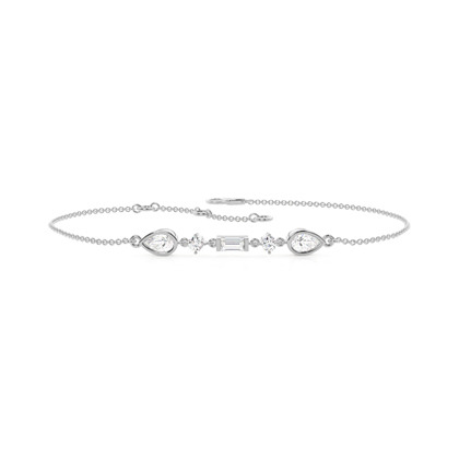 Multi Shaped Diamond Linear Bracelet