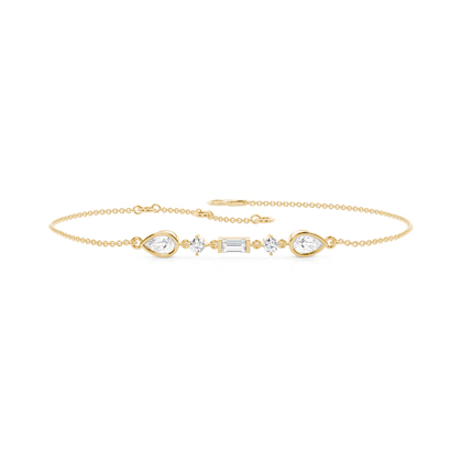 Multi Shaped Diamond Linear Bracelet
