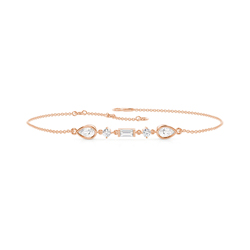 Lineares Armband mit Diamanten in verschiedenen Schliffformen