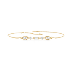 Multi Shaped Diamond Linear Bracelet