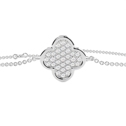 Diamantarmband mit Pavé-Fassung im Kleeblatt-Design