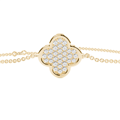 Diamantarmband mit Pavé-Fassung im Kleeblatt-Design