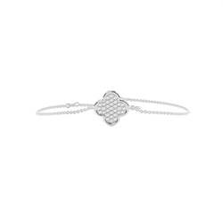 Diamantarmband mit Pavé-Fassung im Kleeblatt-Design