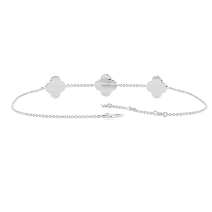 Diamant-Armband mit Pavé-Fassung im Kleeblatt-Design