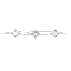 Diamant-Armband mit Pavé-Fassung im Kleeblatt-Design
