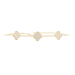 Pavé-satt klöverarmband med diamanter