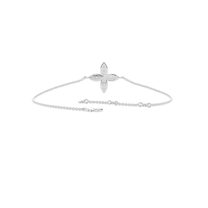 Armband mit Diamanten Milgrain-Finish im Blumenmuster Vierblättriges Design