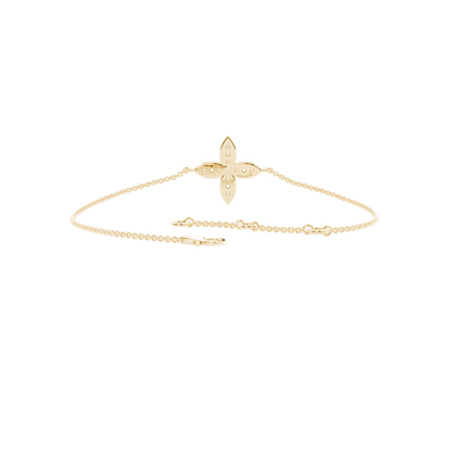 Armband mit Diamanten Milgrain-Finish im Blumenmuster Vierblättriges Design