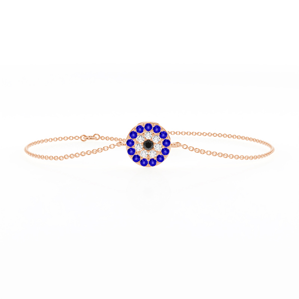 Zartes Armband mit rundem Evil-Eye-Anhänger