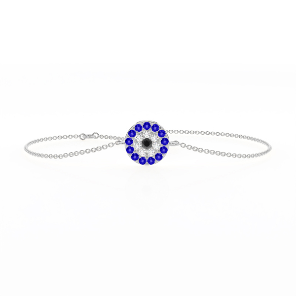 Zartes Armband mit rundem Evil-Eye-Anhänger