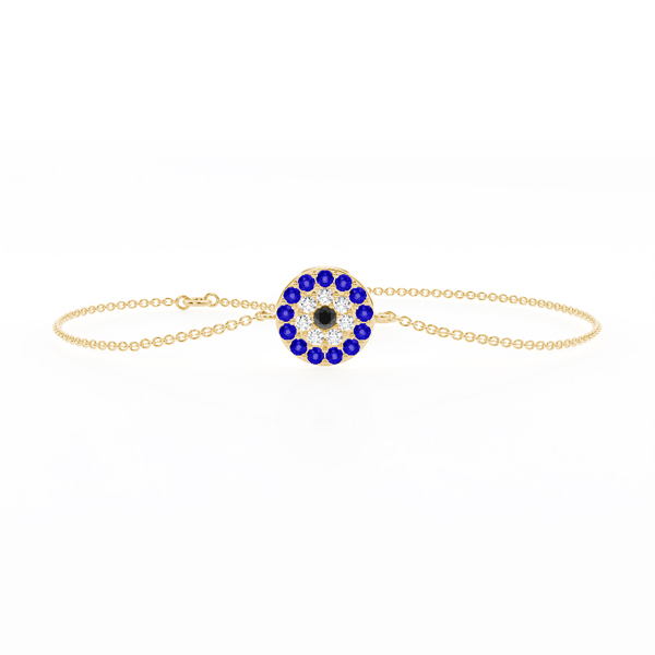 Zartes Armband mit rundem Evil-Eye-Anhänger