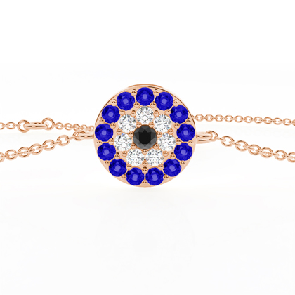 Zartes Armband mit rundem Evil-Eye-Anhänger