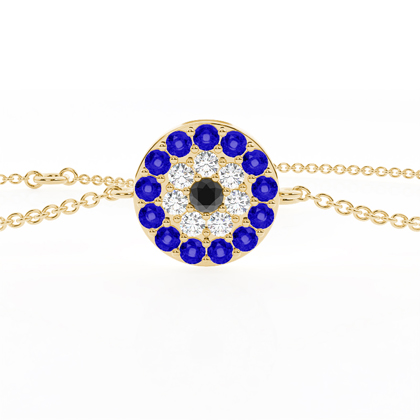 Zartes Armband mit rundem Evil-Eye-Anhänger