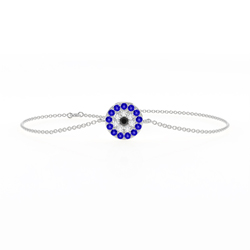Zartes Armband mit rundem Evil-Eye-Anhänger