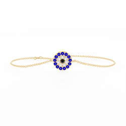 Zartes Armband mit rundem Evil-Eye-Anhänger
