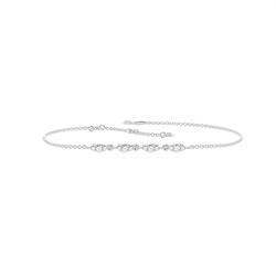 Round Diamond Cluster Delicate Everyday Chain Bracelet