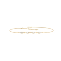 Round Diamond Cluster Delicate Everyday Chain Bracelet