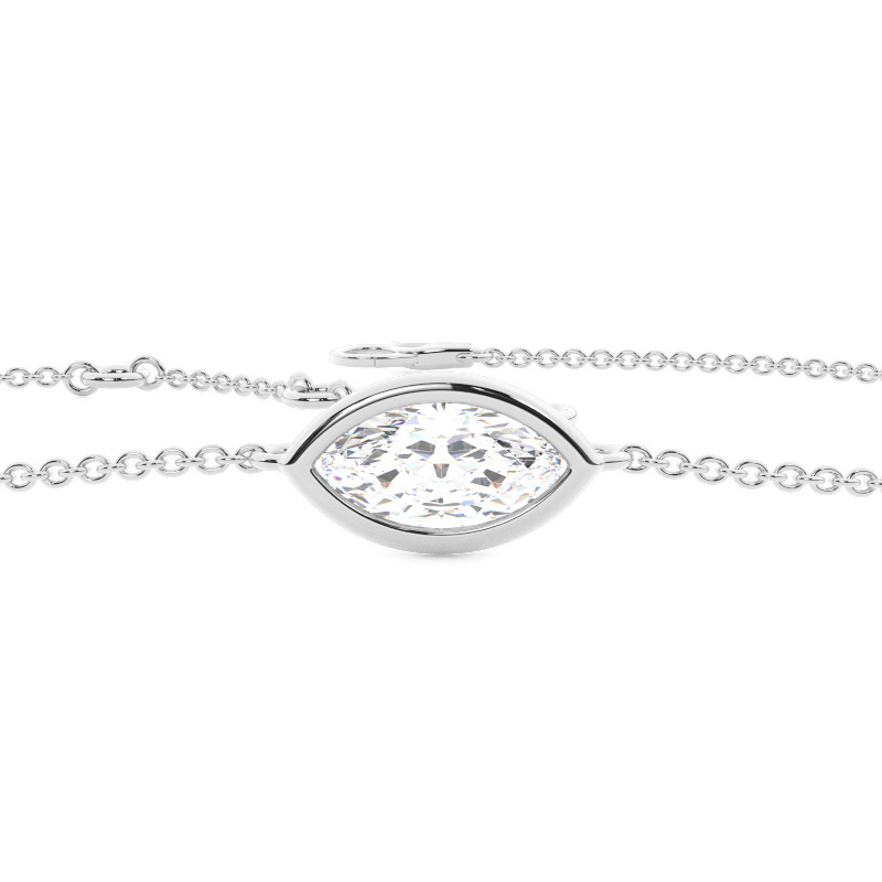 0,50 Karat Marquise-Diamant-Armband mit Zargenfassung