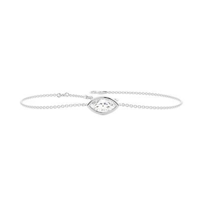 0,50 Karat Marquise-Diamant-Armband mit Zargenfassung