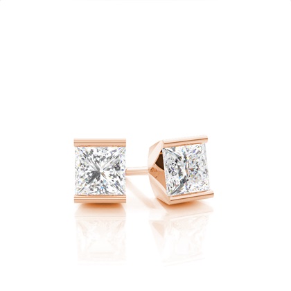 Rose Gold Diamond Stud Diamond Earrings