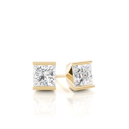 Yellow Gold Stud Diamond Earrings