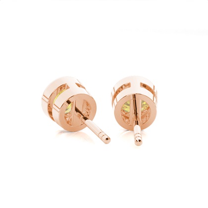 Bezel Set Yellow Diamond Stud Earring