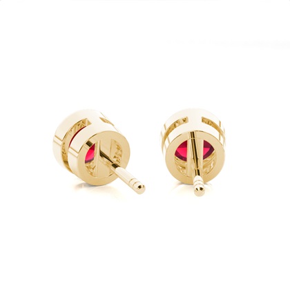 Round Ruby Stud Earring