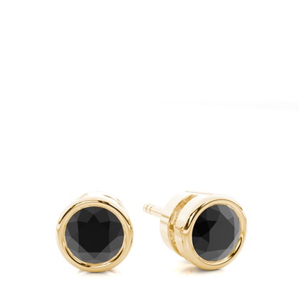 Gelbgold Schwarze Diamant Ohrringe