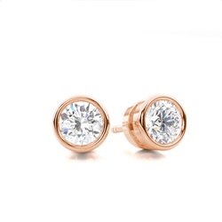White Gold Round Diamond Stud Earrings