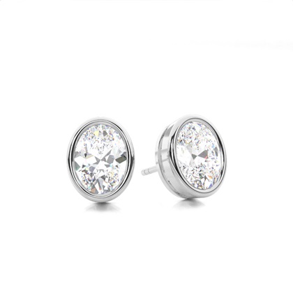 Oval Diamond Earrings
