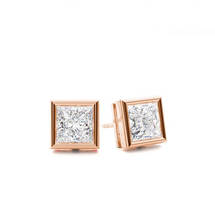Princess Cut Diamond Earrings 