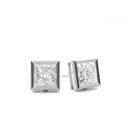 Princess Cut Diamond Earrings 