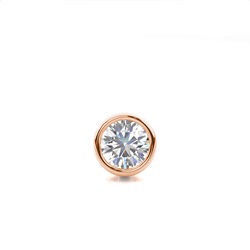 Einzelner Herren-Ohrring mit vollständiger Lünette in Diamantfassung