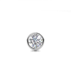 Einzelner Herren-Ohrring mit vollständiger Lünette in Diamantfassung