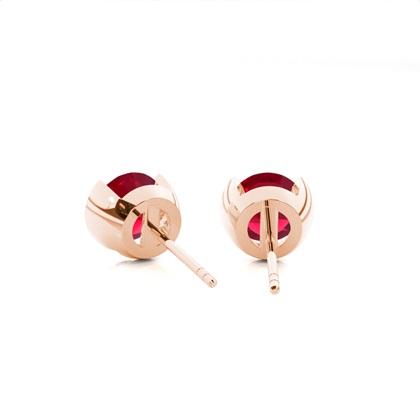 Ruby Stud Round Earring