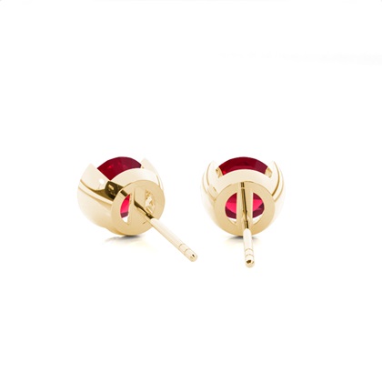 Ruby Stud Round Earring