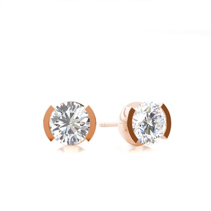 Rose Gold Diamond Stud Diamond Earrings