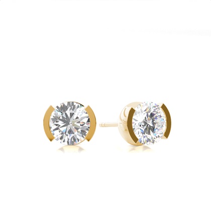 Yellow Gold Stud Diamond Earrings