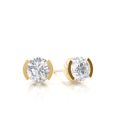 Yellow Gold Moissanite Earrings