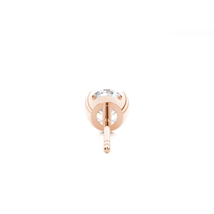 Semi Bezel Setting Round Diamond Men's Single Earring