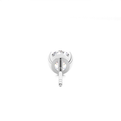 Halbbazel-Fassung mit rundem Diamant-Herren-Einzelohrring