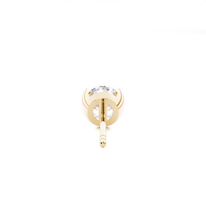 Semi Bezel Setting Round Diamond Men's Single Earring