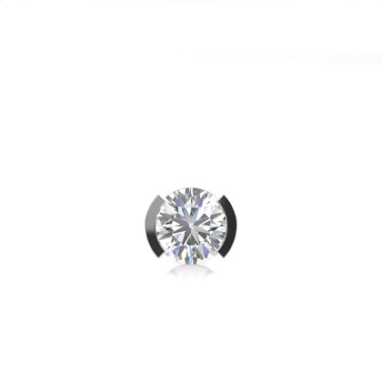 Semi Bezel Setting Round Diamond Men's Single Earring