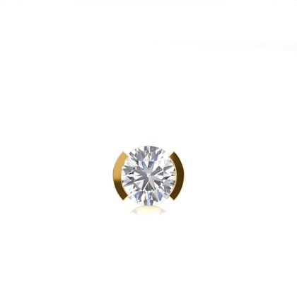 Semi Bezel Setting Round Diamond Men's Single Earring